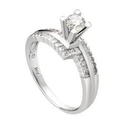 Nhẫn Kim cương Vàng trắng 14K PNJ DDDDW000681