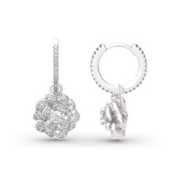 Jeulia Flower Design Sterling Silver Drop Earrings