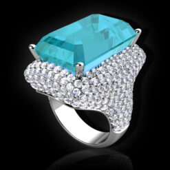 Aquamarine Diamond Dress Ring