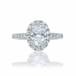 Classic Oval halo diamond engagement ring