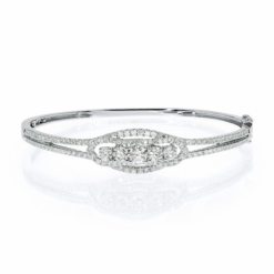 18kt white gold baroque band diamond bangle