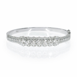 18kt white gold trifecta halo diamond bangle