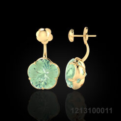 Green Quartz Flower Earrings