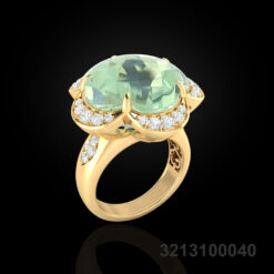 Green Quartz Flower Ring