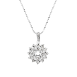 Vỏ mặt dây chuyền Kim cương Vàng trắng 18K PNJ 00DDW000327