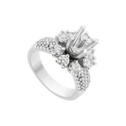 Vỏ nhẫn Kim cương Vàng trắng 18K PNJ 00DDW002747