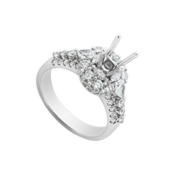 Vỏ nhẫn Kim cương Vàng trắng 18K PNJ 00DDW002750