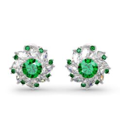 Jeulia Halo Round Cut Sterling Silver Stud Earrings