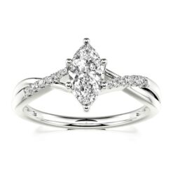 Jeulia Moissanite Twist Marquise Cut Gold Ring