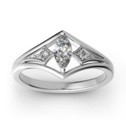 Jeulia Milgrain Marquise Cut Sterling Silver Ring