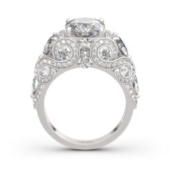 Jeulia Vintage Lace Design Cushion Cut Sterling Silver Ring