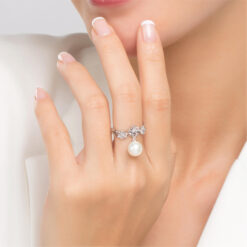 NHẪN BẠC NGỌC TRAI PHÚ QUỐC SWAROVSKI SWRIS51FL1400020