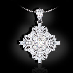 Charming Floral Diamond Pendant