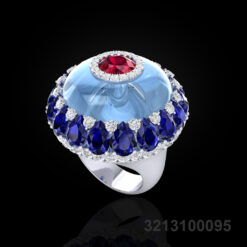 Aquamarine Storm Eye Ring