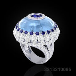 Aquamarine Storm Eye Ring