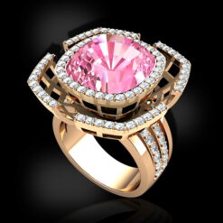 Stylized lotus Pink Sapphire Ring