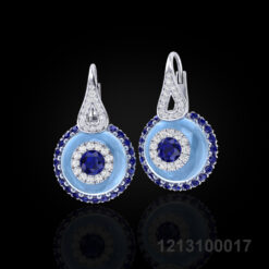 Aquamarine Storm Eye Earrings