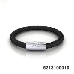 Men's Black Leather Bracelet
