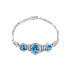 Lắc tay Vàng trắng 14K đính đá Topaz PNJ TPXMW000073