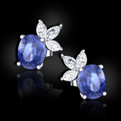 Sparkling Tanzanite Bowknot Earrings