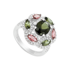 Nhẫn Vàng trắng 14K đính đá Tourmaline PNJ TMMXW000004