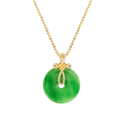 Mặt dây chuyền Vàng 18K đính đá Cẩm thạch PNJ JDXMY000156