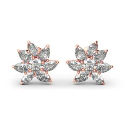 Jeulia Elegant Floral Design Sterling Silver Earrings