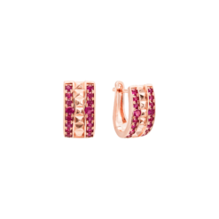 Bông tai Vàng 18K đính đá Ruby PNJ RBRBX000001