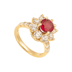 Nhẫn Vàng 18K đính đá Ruby PNJ RBXMY001022