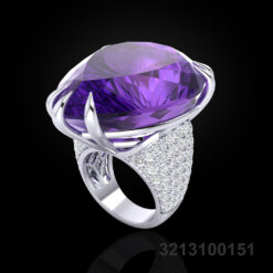 Natural Pear Shaped Amethyst Cocktail Ring