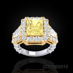 Emerald Cut Yellow Diamond Engagement Ring