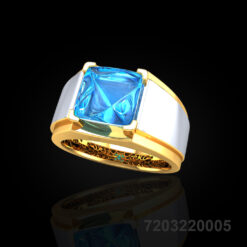 Men's Topaz Ring In Two Tone Gold