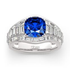 Jeulia Classic Cushion Cut Sterling Silver Ring