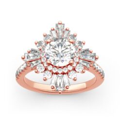 Jeulia Vintage Round Cut Sterling Silver Ring