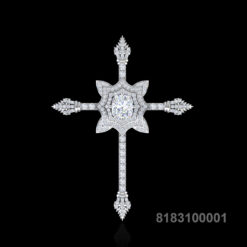 Diamond Cross Brooch