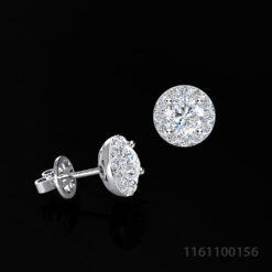 Sparkling Round Halo Stud Earrings