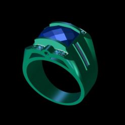 Gemstone Checkerboard Cut Men's Ring