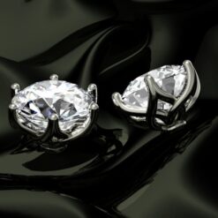Six Prong Round Brillant Stud Earrings