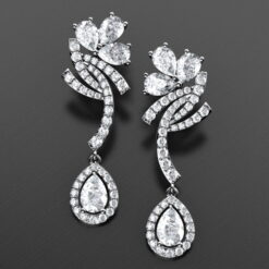 Halo Pear Shape Custom design Dangling Earrings