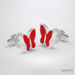 Bông tai Bướm, Bạc 925 , Xi Rhodium - BT0005