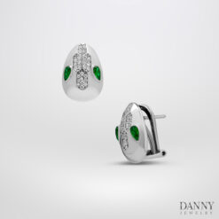 Bông tai Rắn đá CZ Thổ Nhĩ Kỳ - Bạc 925 - Xi Rhodium - BT008TNK