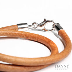 Lắc tay Da mặt và khóa bạc, vừa làm lắc tay, vừa làm dây chuyền (2 trong 1) HK0G0002