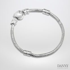 Lắc Charm khoá trái tim - Bạc 925 xi Rhodium - LT005TNK