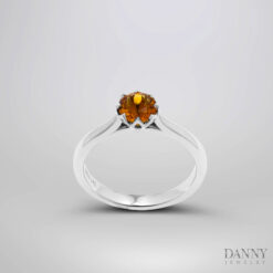 Nhẫn Nữ gắn đá Citrine , Bạc 925, Xi Rhodium - N0030CI