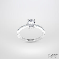 Nhẫn đá Topaz - Cz, Bạc 925 xi Rhodium - N0099A