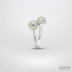 Nhẫn Ngọc ốc - Bạc 925 xi Rhodium - N0102