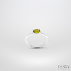Nhẫn đá Peridot - Bạc 925 xi Rhodium - N0104