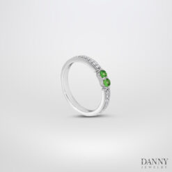 Nhẫn đá Garnet - Cz, Bạc 925 xi Rhodium - N0109