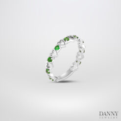 Nhẫn đá Garnet, Bạc 925 xi Rhodium - N0112