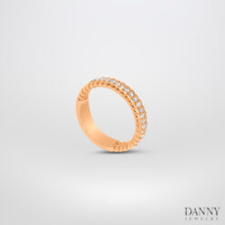 Nhẫn đá Sapphire trắng - Bạc 925 xi vàng hồng - N0113